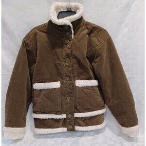FREE ASSEMBLY CORDUROY JACKET WITH FAUX SHEARLING TRIM WOMENS SIZE SM (4-6)